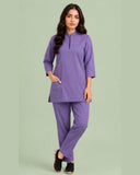 Women's Zip-Neck Scrub Suit Set