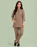 Women's Zip-Neck Scrub Suit Set