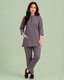 Women's Zip-Neck Scrub Suit Set