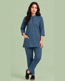 Women's Zip-Neck Scrub Suit Set