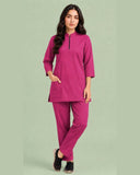 Women's Zip-Neck Scrub Suit Set