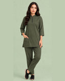 Women's Zip-Neck Scrub Suit Set