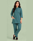 Women's Zip-Neck Scrub Suit Set