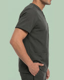 Men's 4-Pocket V-Neck Contrast Scrub Top