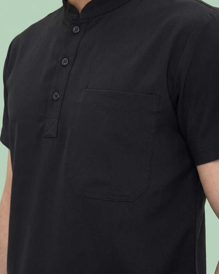 Men's 2-Pocket Henley Stretch Scrub Set