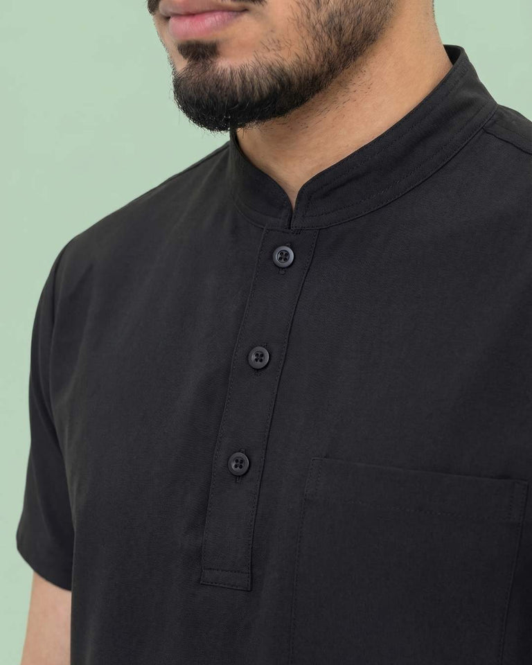 Men's 2-Pocket Henley Stretch Scrub Set