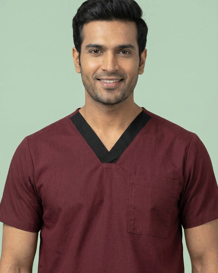 Men's V-Neck Single Pocket Medical Scrub