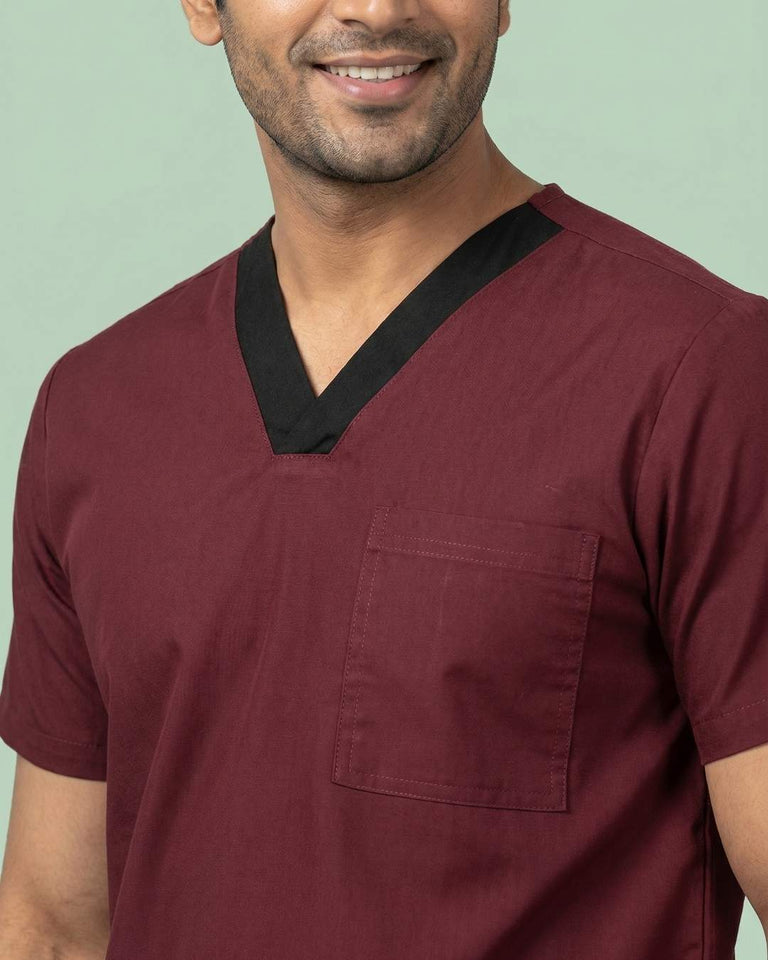 Men's V-Neck Single Pocket Medical Scrub