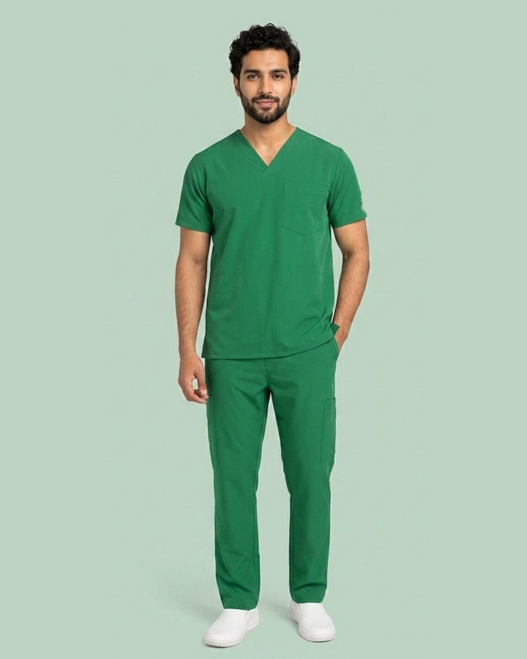 Men's V-Neck Multi-Pocket Utility Scrub
