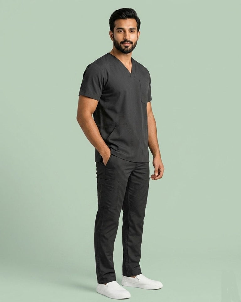 Men's V-Neck Multi-Pocket Utility Scrub