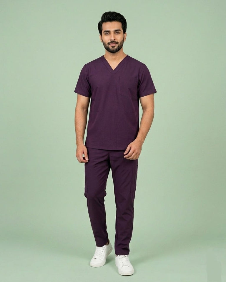 Men's V-Neck Multi-Pocket Utility Scrub