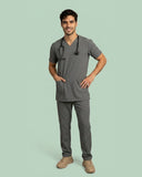 Men's V-Neck 4-Pocket Medical Scrub Top