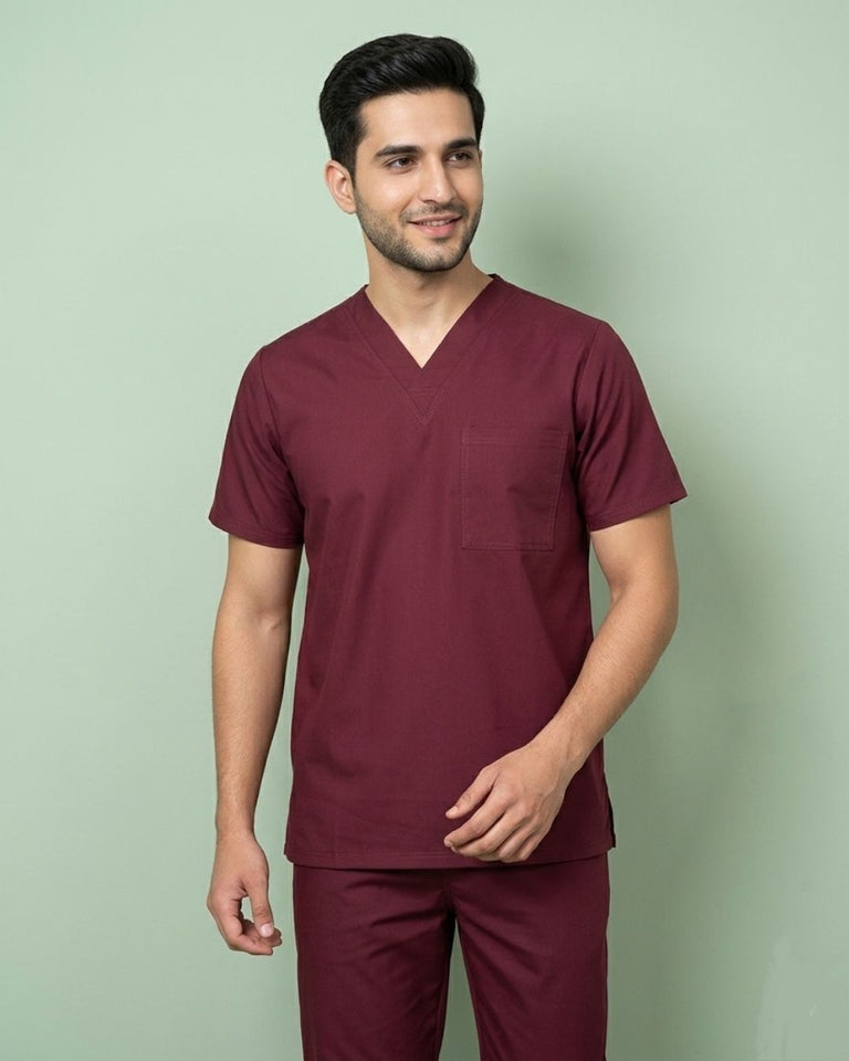 Men's 1-Pocket V-Neck Medical Scrub Top