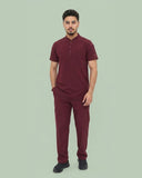 Men's 2-Pocket Henley Stretch Scrub Set