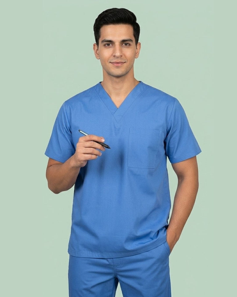 Men's 1-Pocket V-Neck Medical Scrub Top