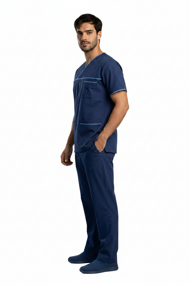 Men USA Design 3-Pocket Polyester Scrub
