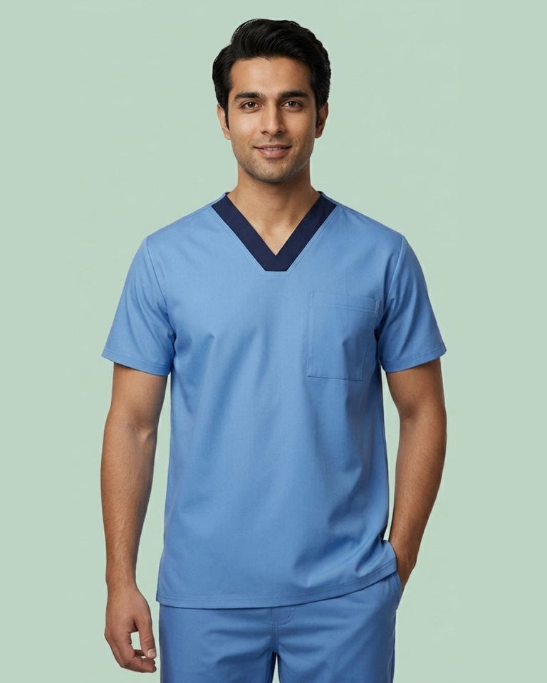 Men's V-Neck Single Pocket Medical Scrub