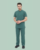 Men's 2-Pocket Henley Stretch Scrub Set