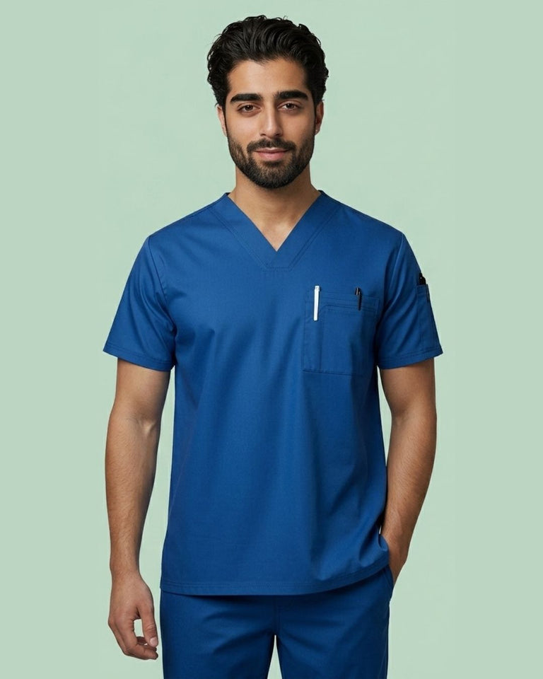 Men's 3-Pocket V-Neck Medical Scrub Top