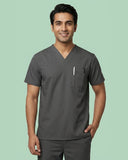Men's V-Neck 2-Pocket Medical Scrub Top