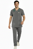 Men's V-Neck 3-Pockets Stretchable Medical Scrub Top