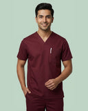Men's V-Neck 2-Pocket Medical Scrub Top