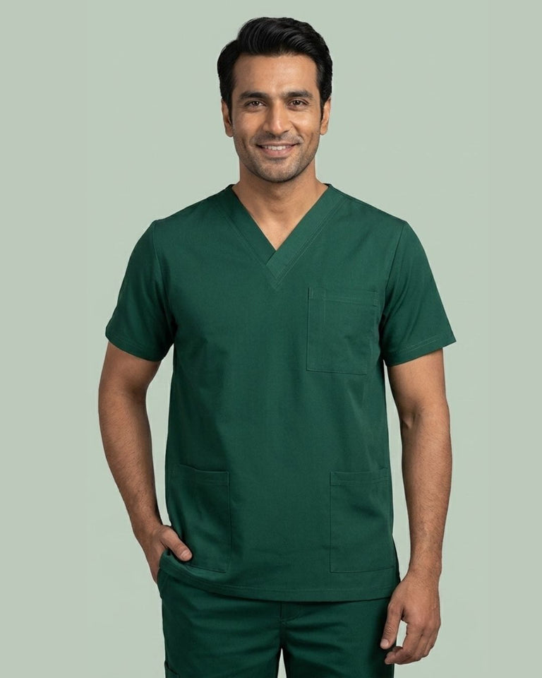 Men's V-Neck 3-Pocket Medical Scrub Top