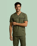 Men USA Design 3-Pocket Polyester Scrub