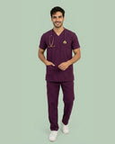 Men's V-Neck 4-Pocket Medical Scrub Top