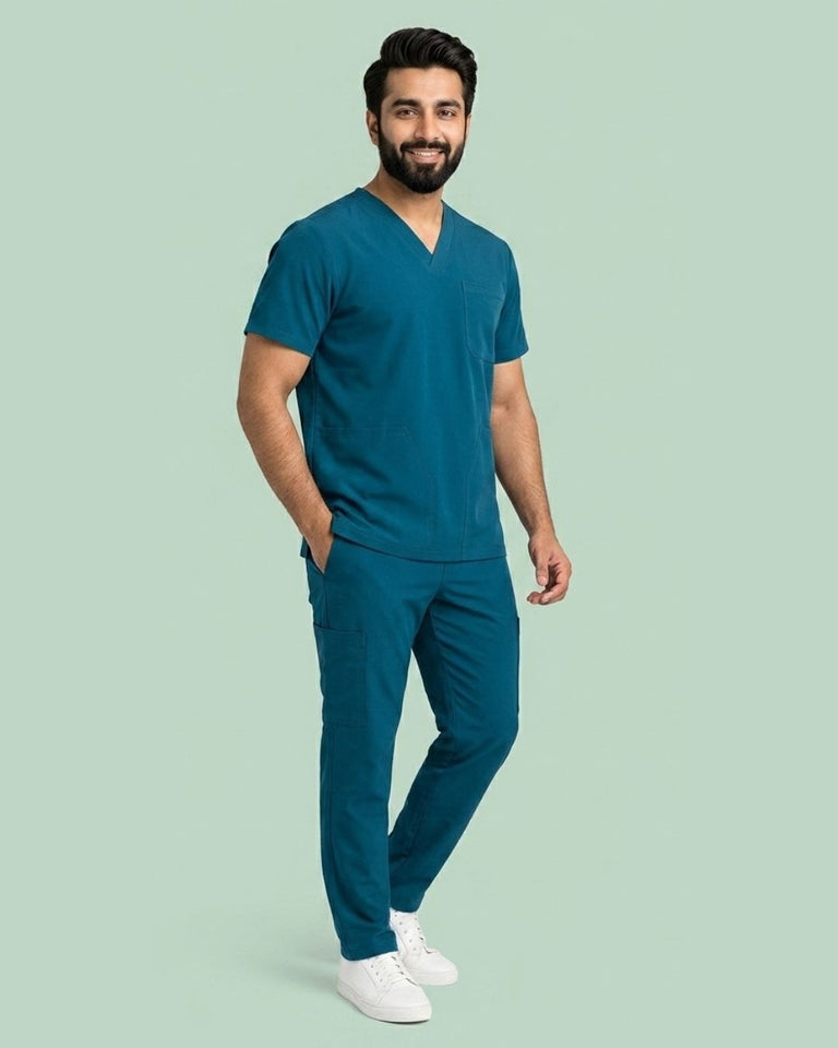 Men's V-Neck Multi-Pocket Utility Scrub