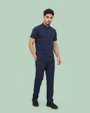 Men's 2-Pocket Henley Stretch Scrub Set
