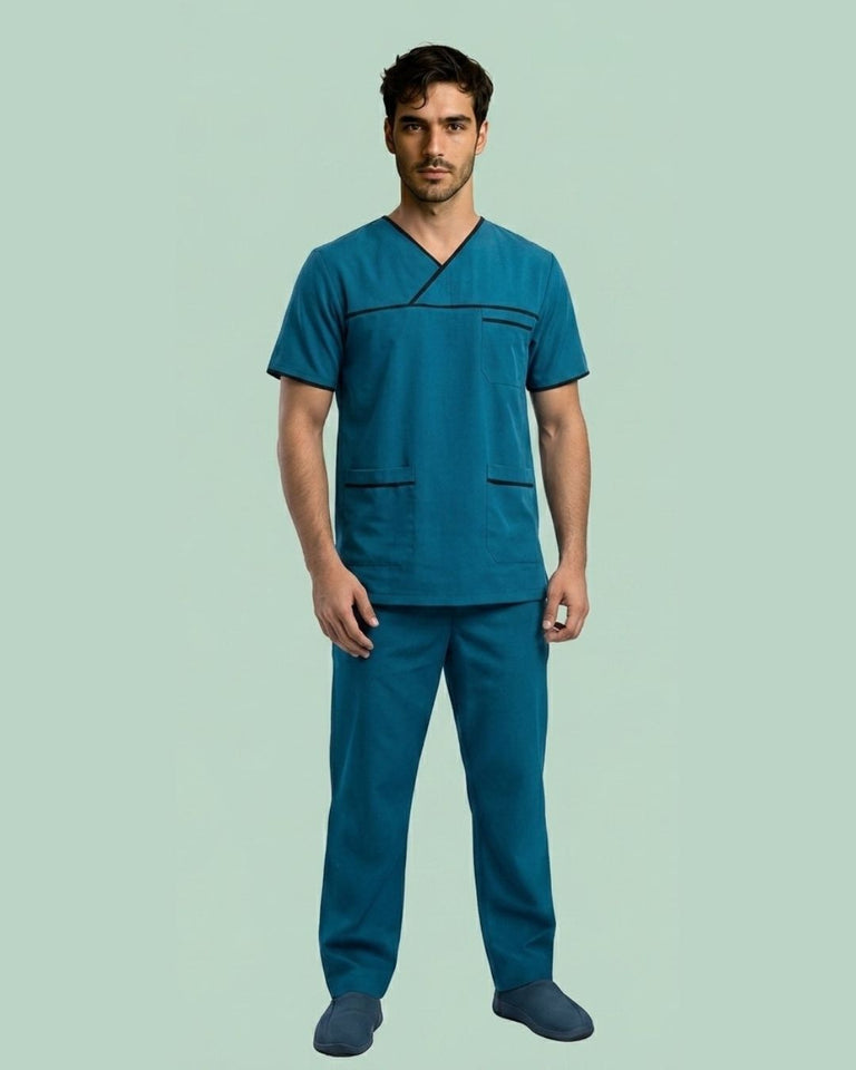 Men USA Design 3-Pocket Polyester Scrub