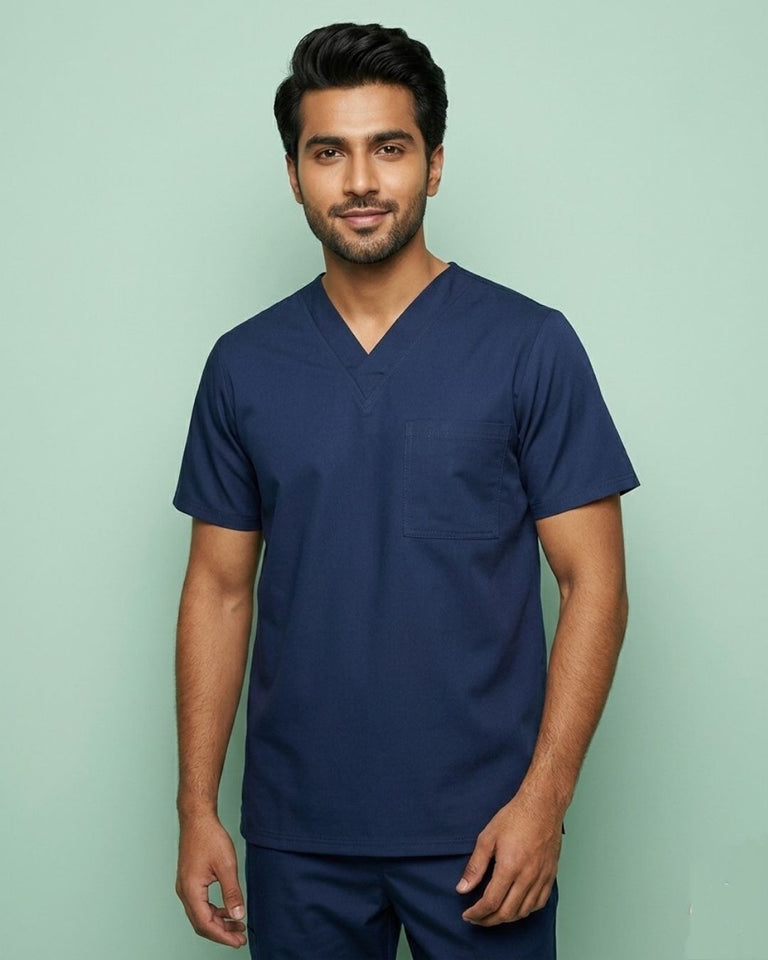 Men's 1-Pocket V-Neck Medical Scrub Top