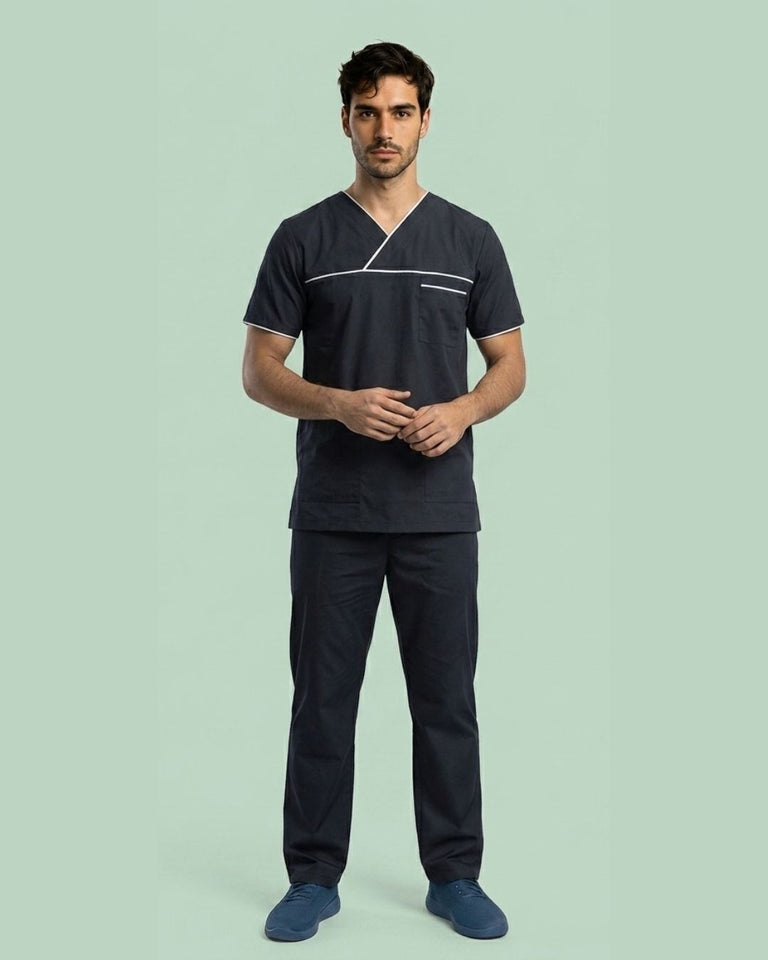 Men USA Design 3-Pocket Polyester Scrub