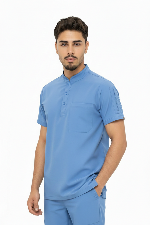 Men's 3-Pockets Ban with Button Style