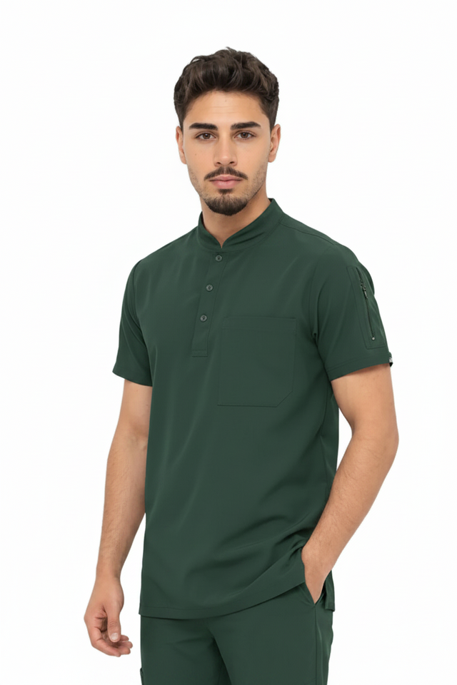 Men's 3-Pockets Ban with Button Style