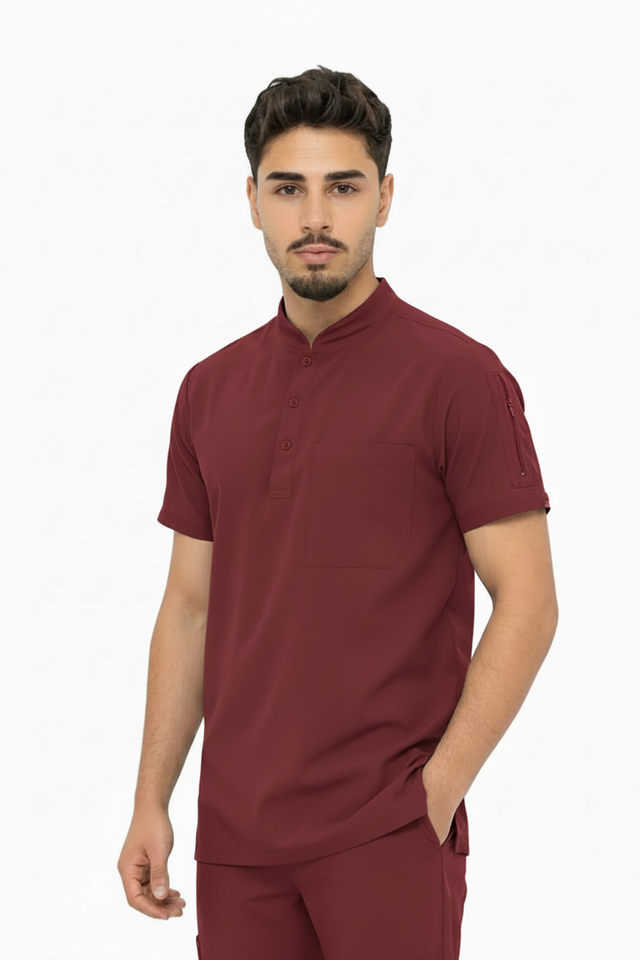 Men's 3-Pockets Ban with Button Style