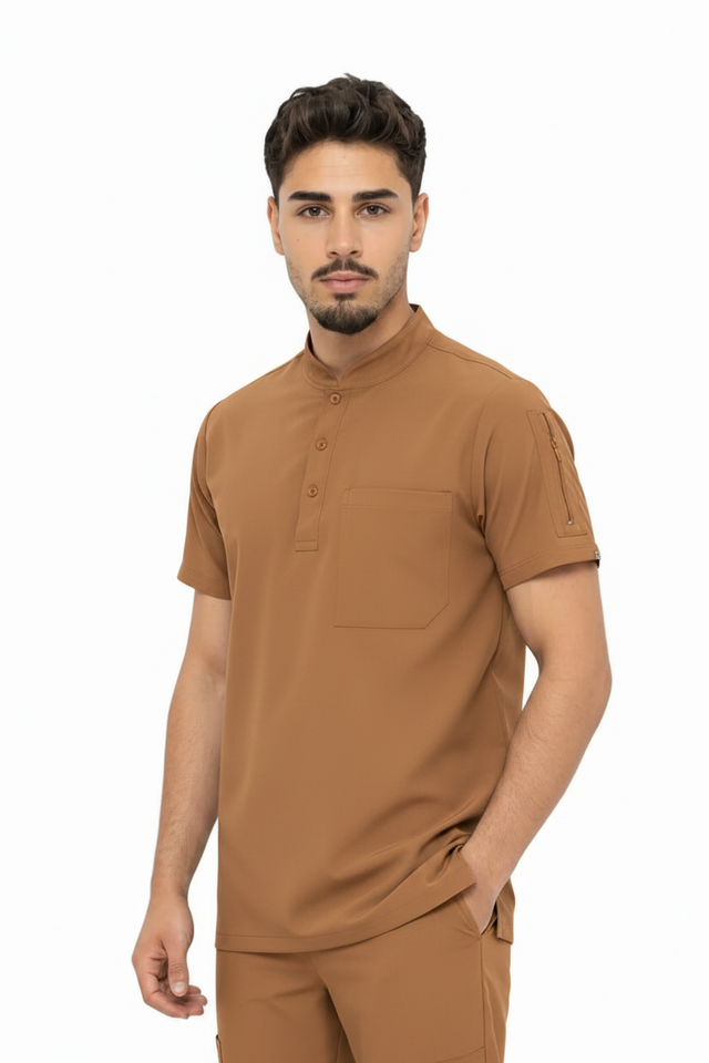 Men's 3-Pockets Ban with Button Style