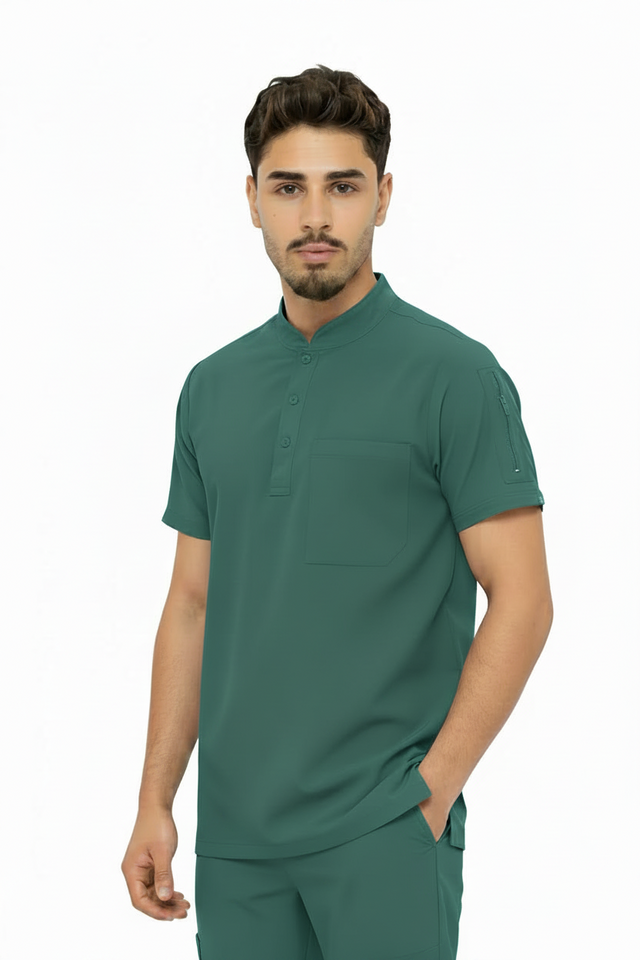 Men's 3-Pockets Ban with Button Style