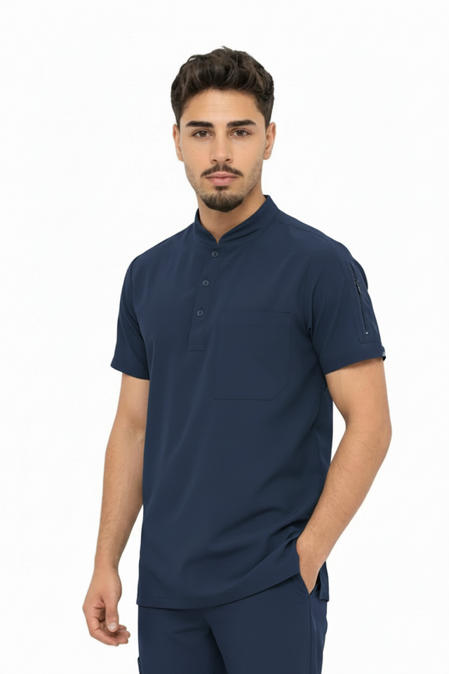 Men's 3-Pockets Ban with Button Style