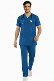 Men's V-Neck 3-Pockets Stretchable Medical Scrub Top