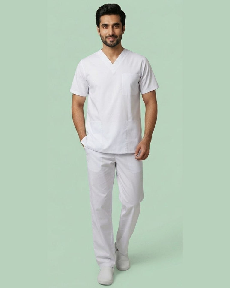Men's V-Neck 3-Pocket Medical Scrub Top