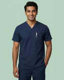 Men's V-Neck 2-Pocket Medical Scrub Top