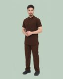 Men's 2-Pocket Henley Stretch Scrub Set