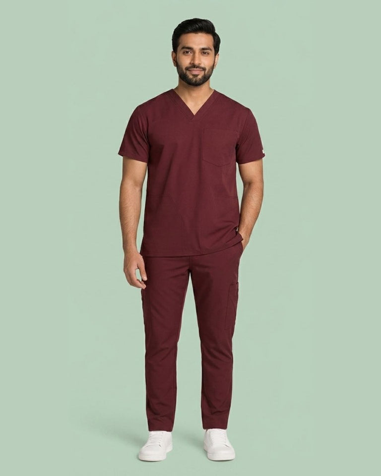 Men's V-Neck Multi-Pocket Utility Scrub
