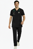 Men's V-Neck 3-Pockets Stretchable Medical Scrub Top