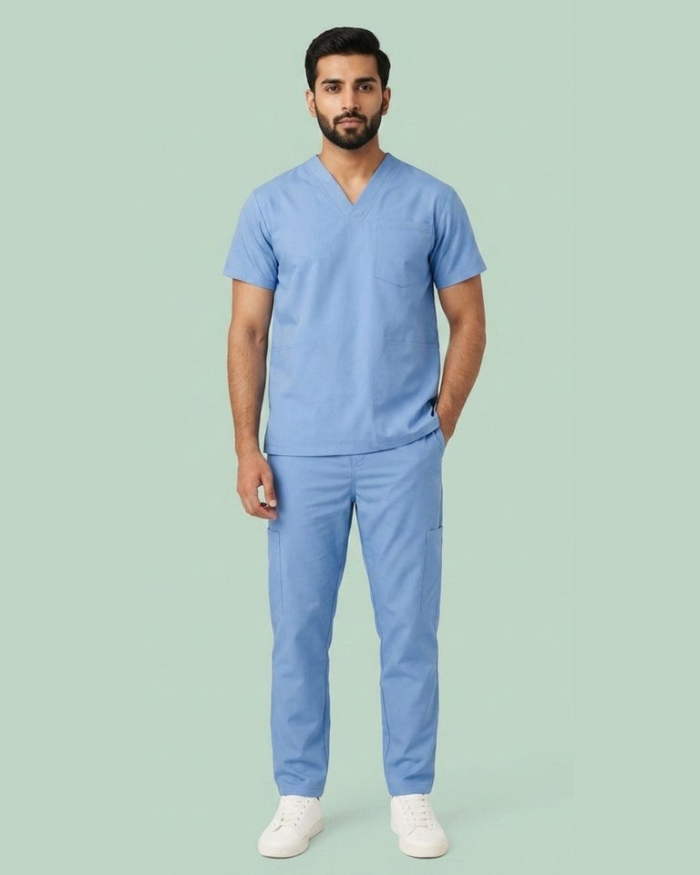Men's V-Neck Multi-Pocket Utility Scrub