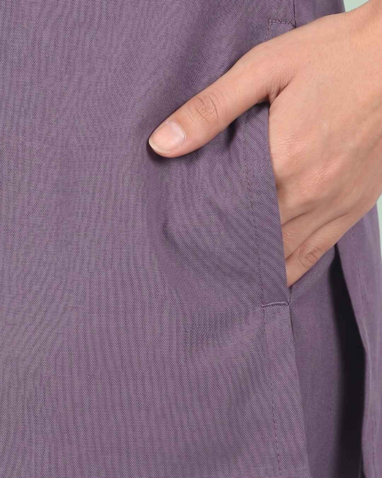Ladies Ban Collar 3/4 Sleeve Long Shirt