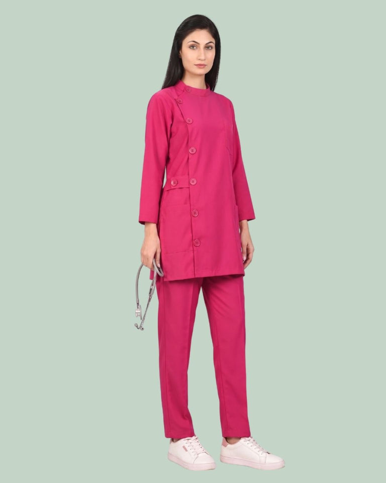 Ladies Ban Collar 3/4 Sleeve Long Shirt