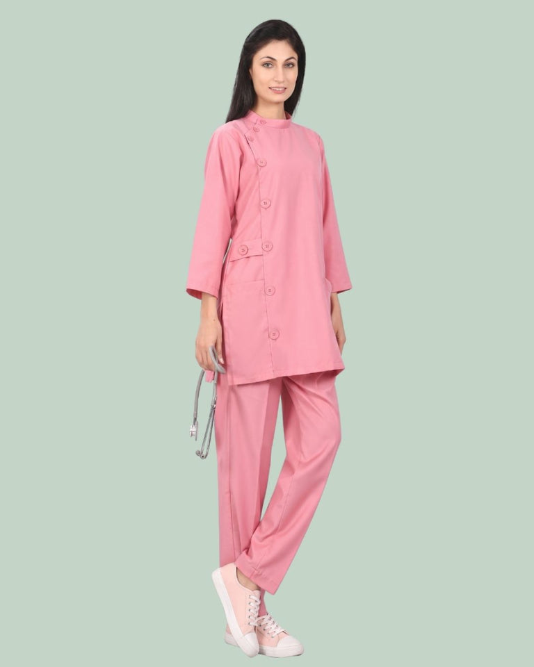Ladies Ban Collar 3/4 Sleeve Long Shirt